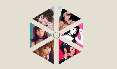 JS默认缩放点击显示6边型导航菜单图片代码