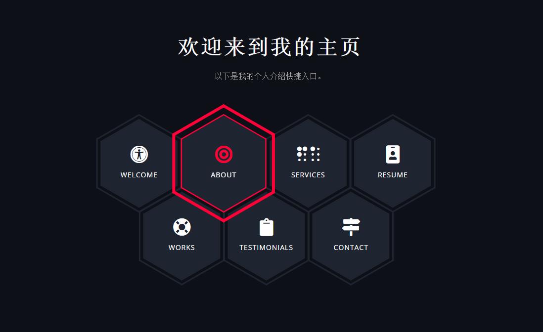 css3+bootstrap蜂窝式图标导航菜单特效