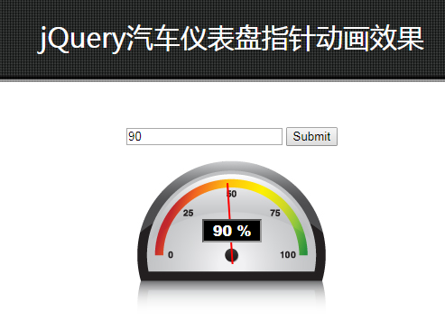 jQuery汽车仪表盘指针动画效果