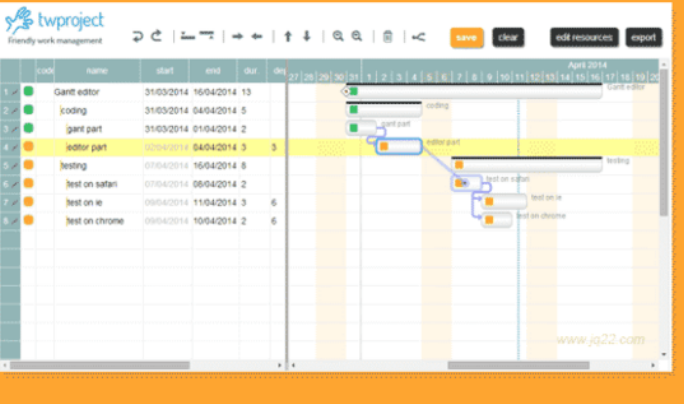 甘特图编辑器插件Gantt Editor