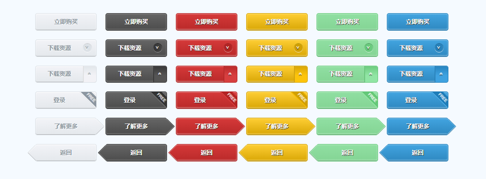 36种漂亮的CSS3gradient属性制作的html网页渐变按钮样式