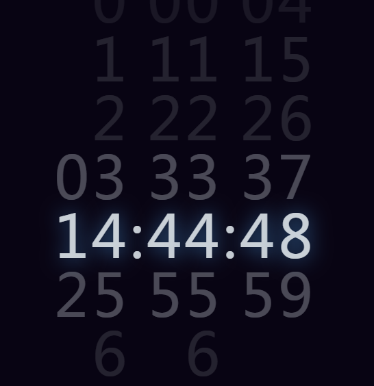 渐进数字时间钟效果
