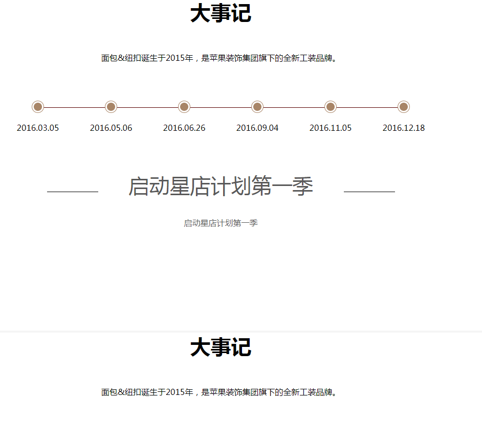 jQuery公司发展历程时间轴滚动