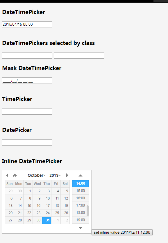 DateTimePicket jQuery插件