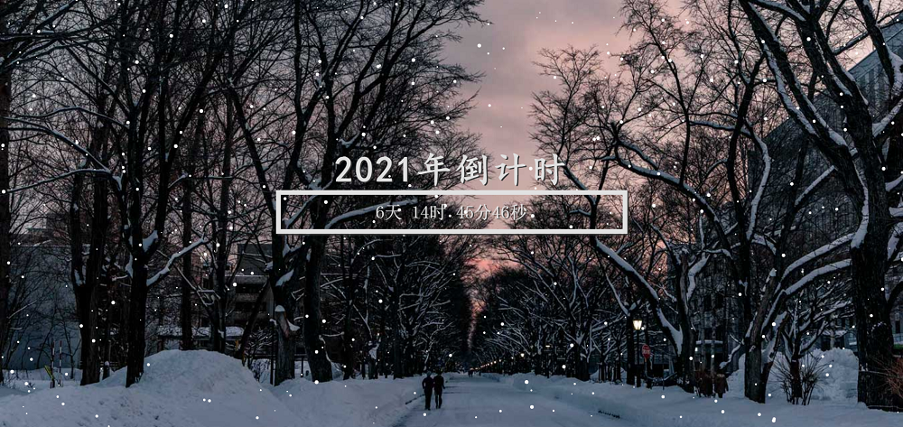 下雪主题新年倒计时特效