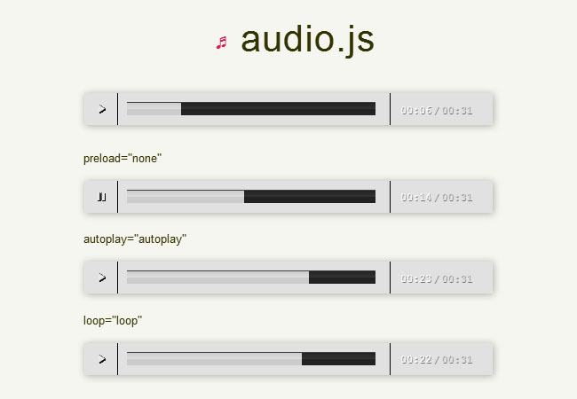 audiojs制作音乐播放器特效