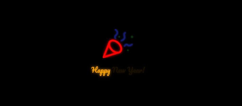 新年快乐喇叭闪烁动画特效