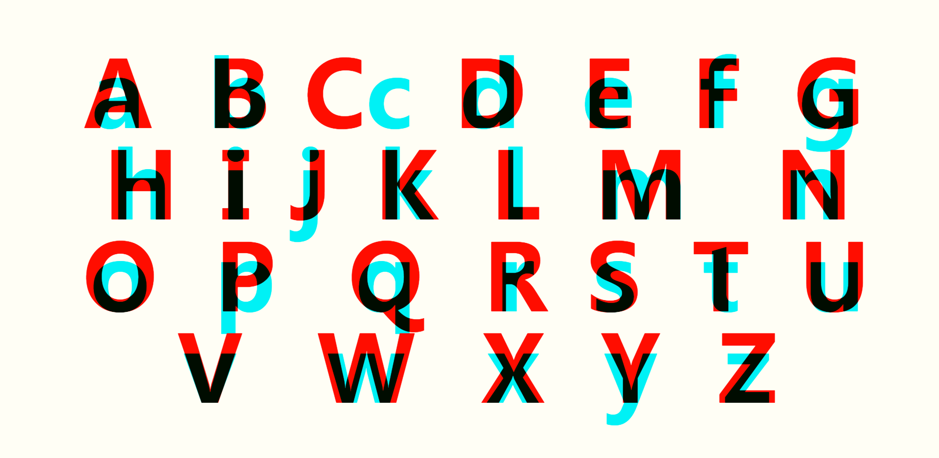 css文字重叠大小写字母穿插特效