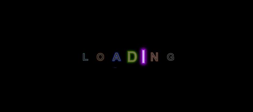 css3彩色放大缩小发光loading文字加载动画特效
