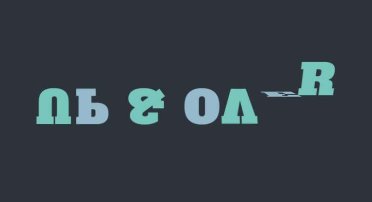 文字反向翻转动画特效