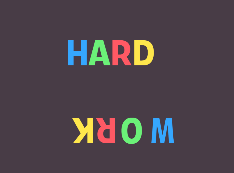 努力工作文字动画特效