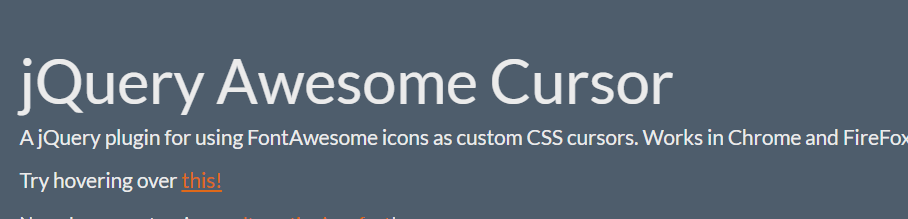 jQuery Awesome Curs修改光标图案插件