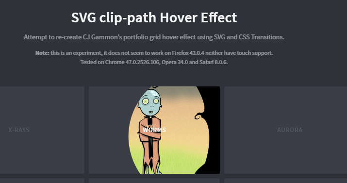 SVG 剪辑路径悬停
