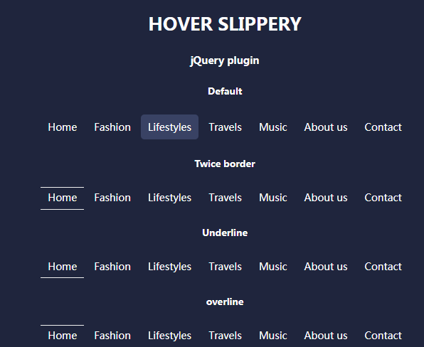 jQuery特效插件HoverSlippery实现导航超链接鼠标滑过动画