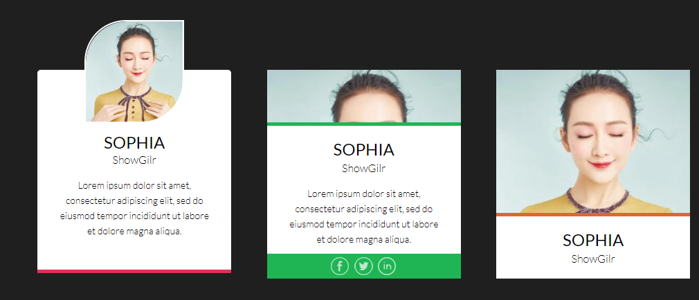 9种CSS3人物信息卡片UI设计效果
