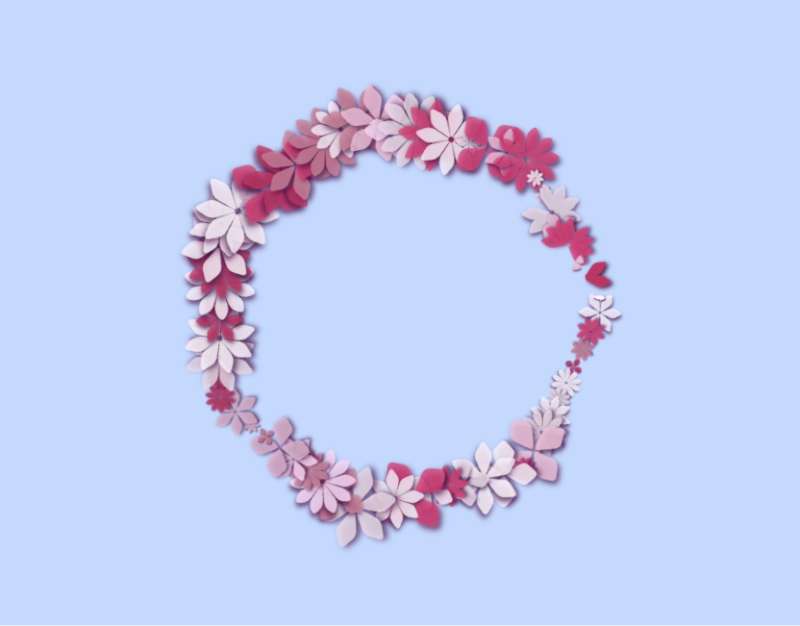 精美的花环鼠标跟随动画特效