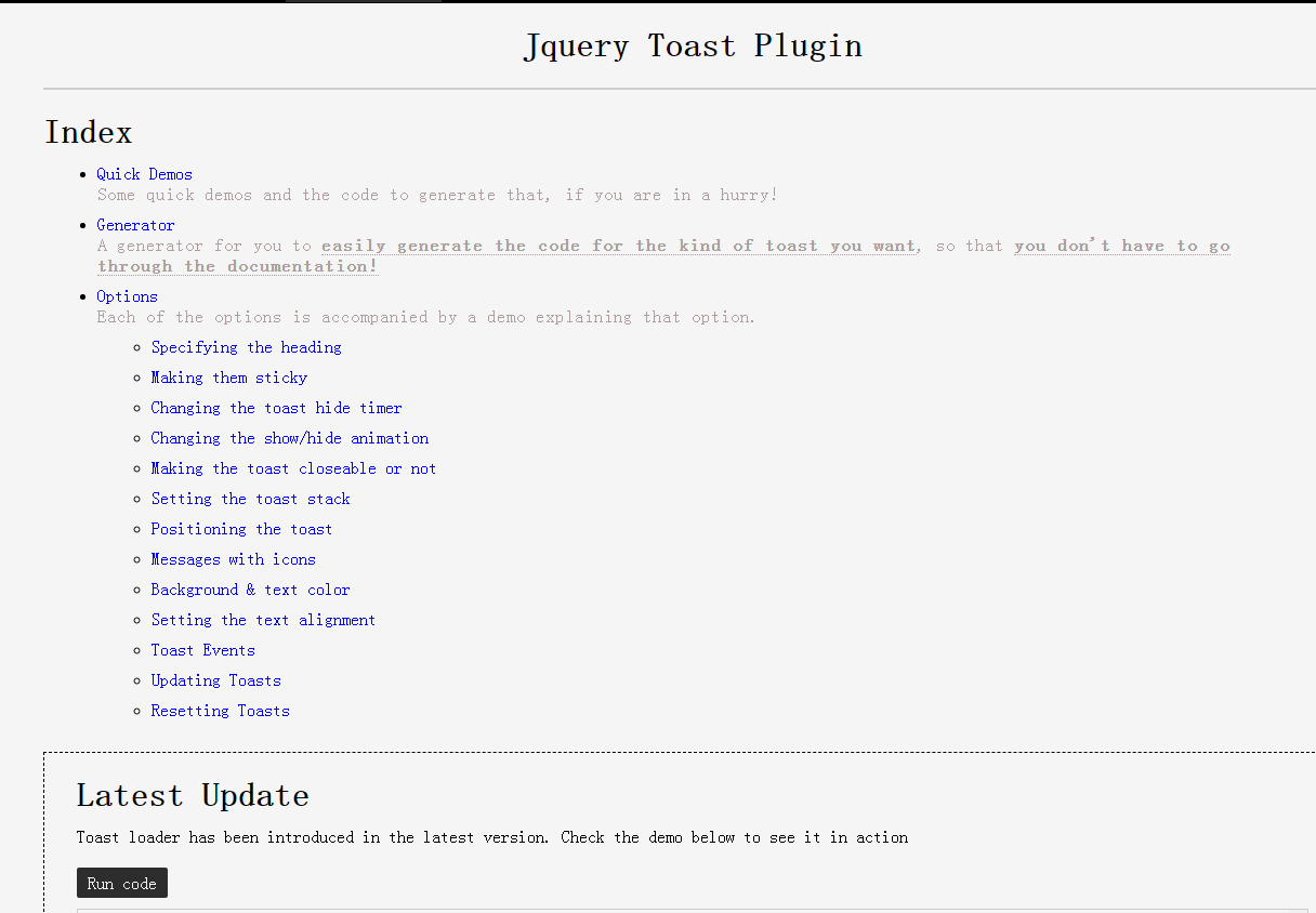 自定义消息提示插件Jquery Toast Plugin