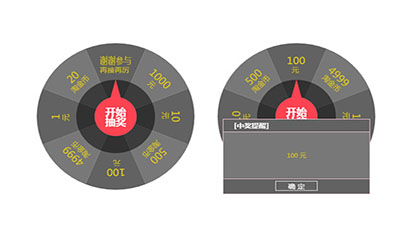 HTML5 Canvas指针大转盘抽奖代码