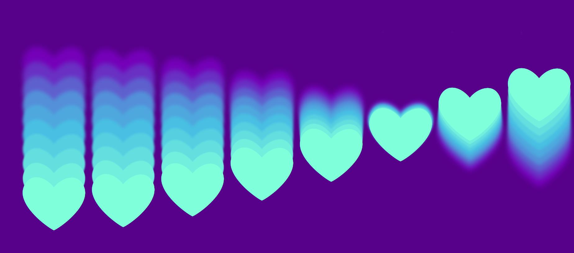 js+css3多个爱心层叠波浪动画特效