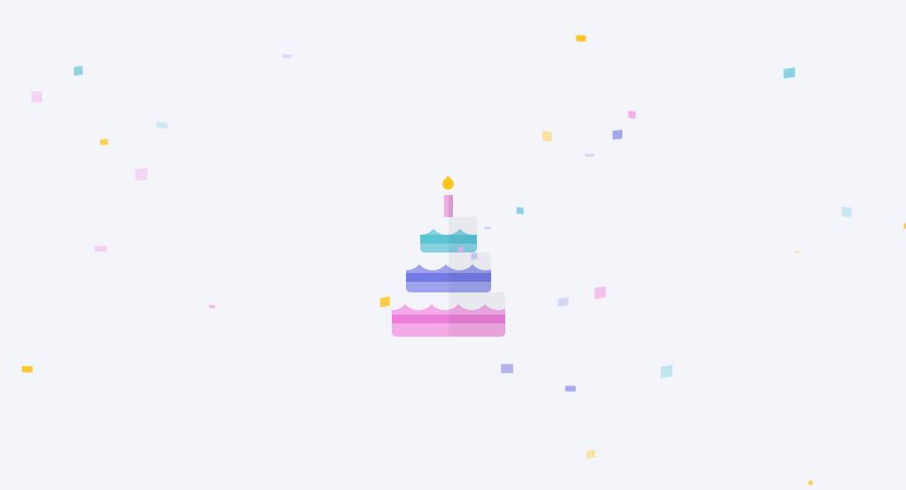js+css3纸屑飘落生日蛋糕场景动画特效