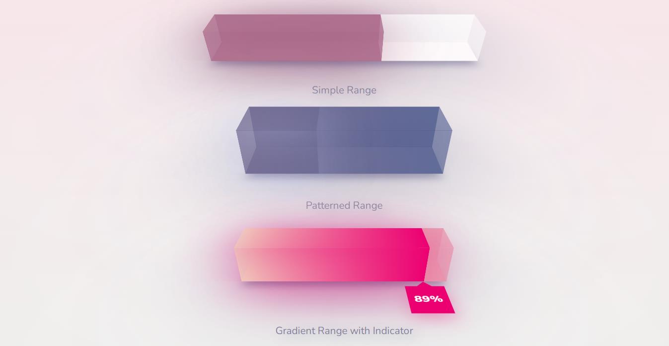 3款漂亮的html5+css3 3D百分比进度条动画特效