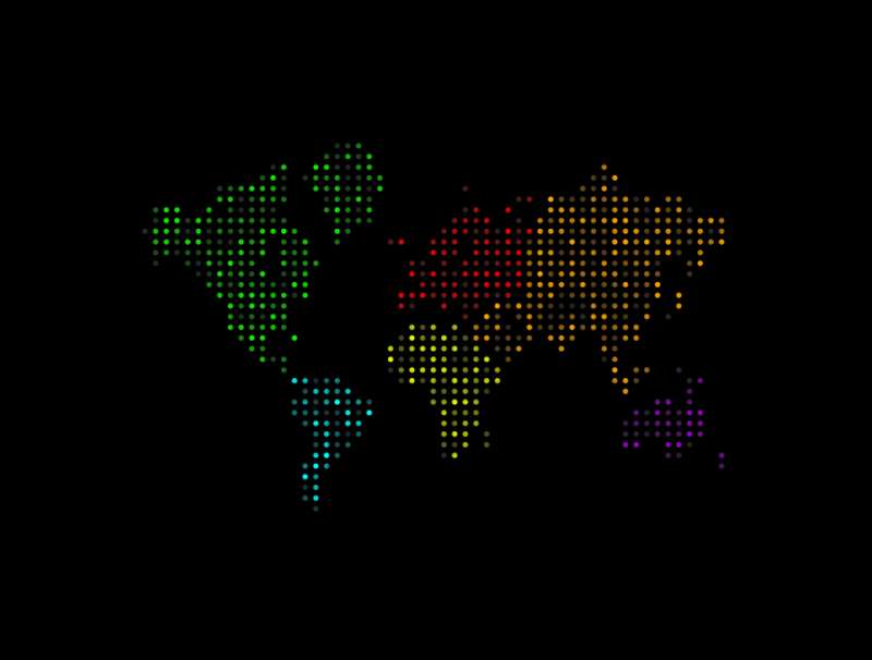 点画结构世界地图动态图片特效