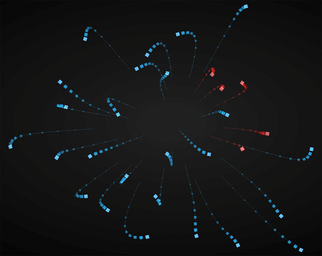 HTML5 Canvas游动的蛇虫动画特效