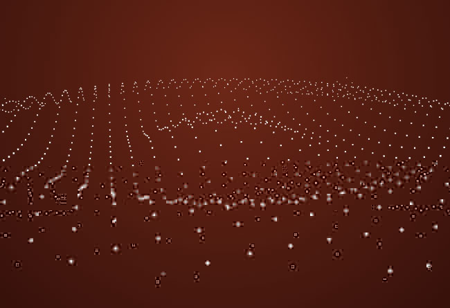 HTML5 Canvas绘制3D波浪粒子动画特效