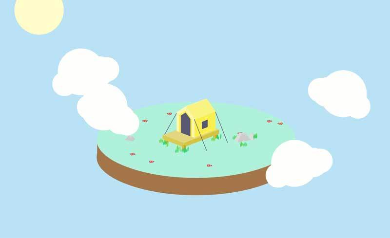 HTML5 canvas绘制空中花园场景特效