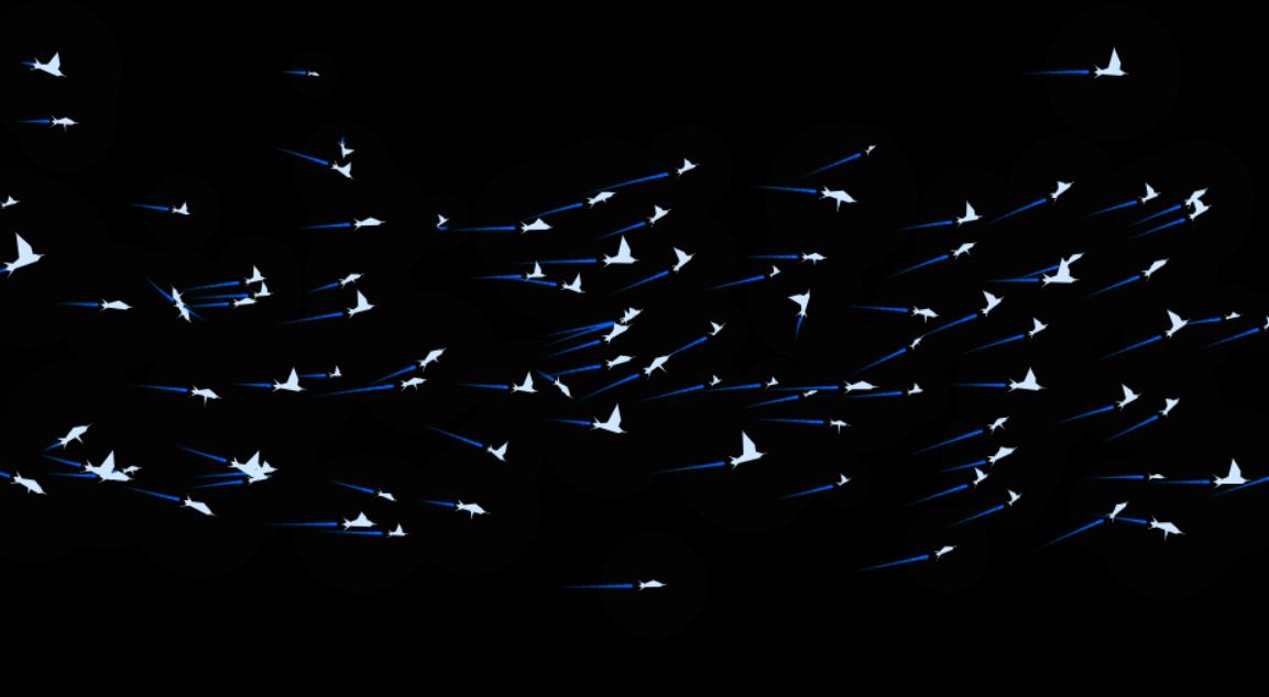 html5 canvas一群小鸟飞翔特效