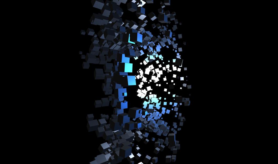 html5+three.js酷炫立方体碎片鼠标跟随动画特效