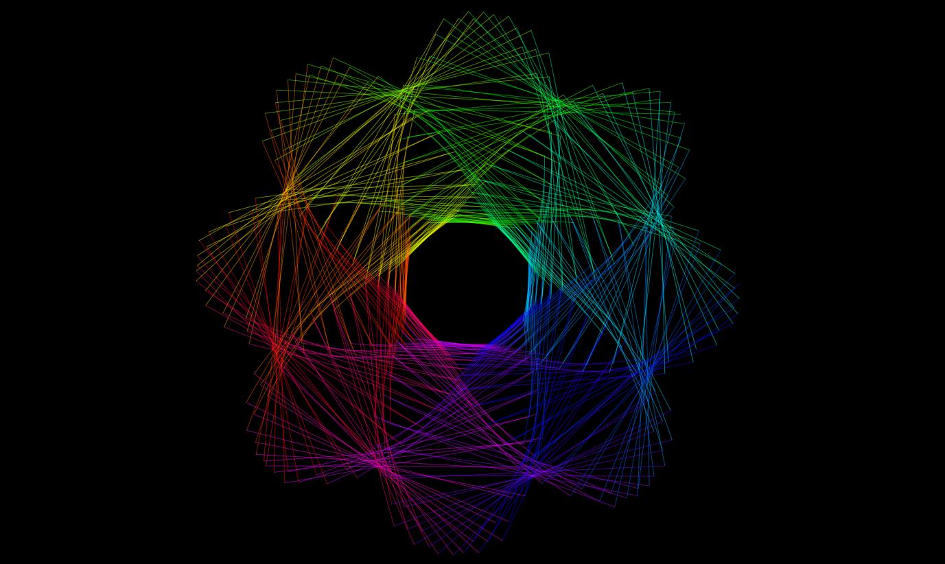 html5 canvas绘制线条组合几何体动画特效
