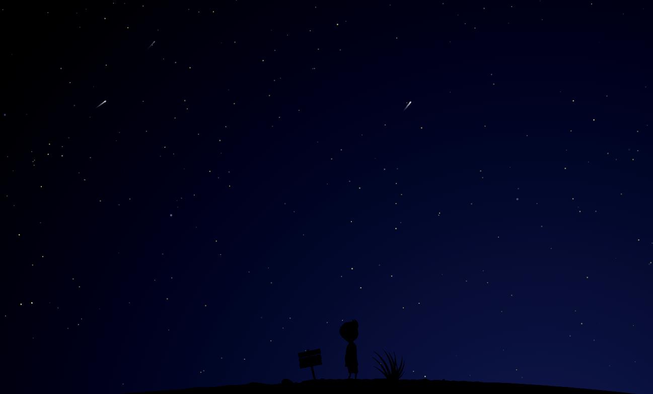 html5 svg夜空中星星流星动画场景特效