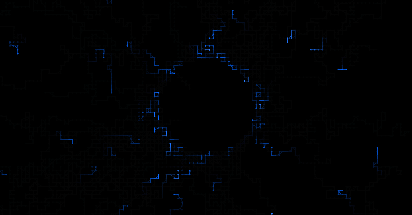 html5 canvas科幻磁场动力吸引背景动画特效