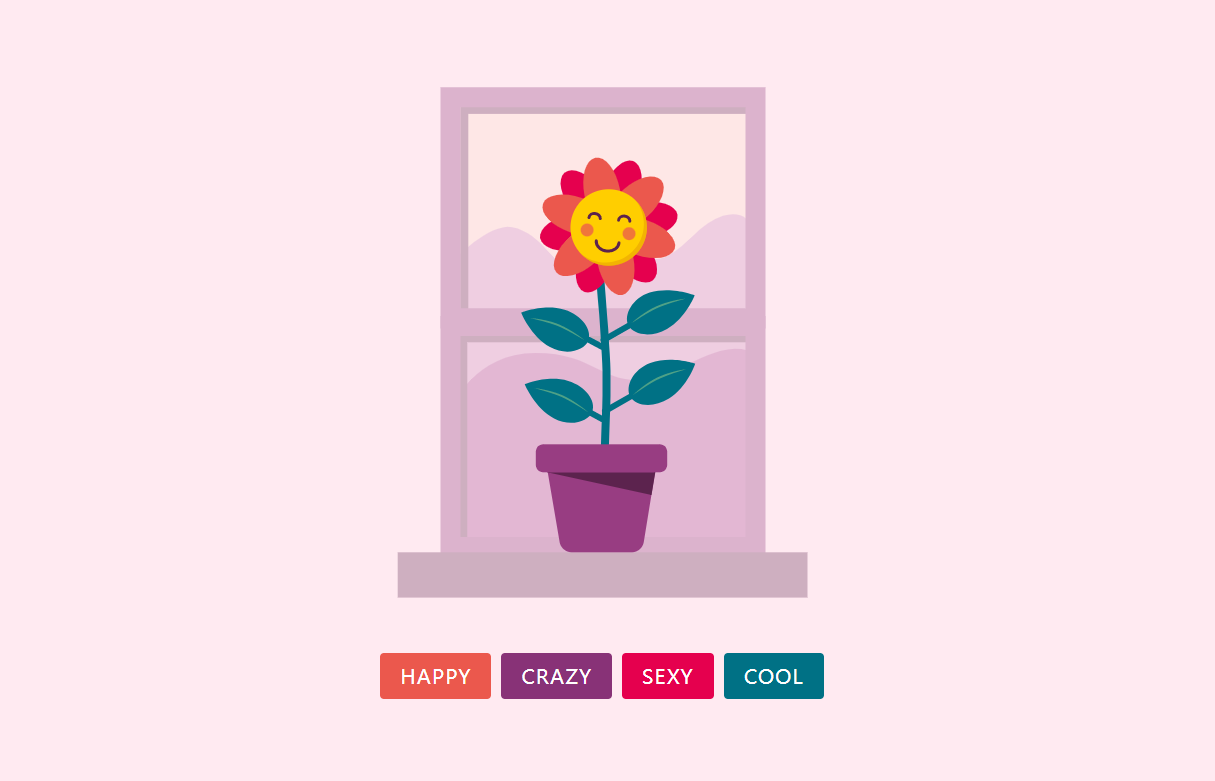 html5花朵表情动画特效
