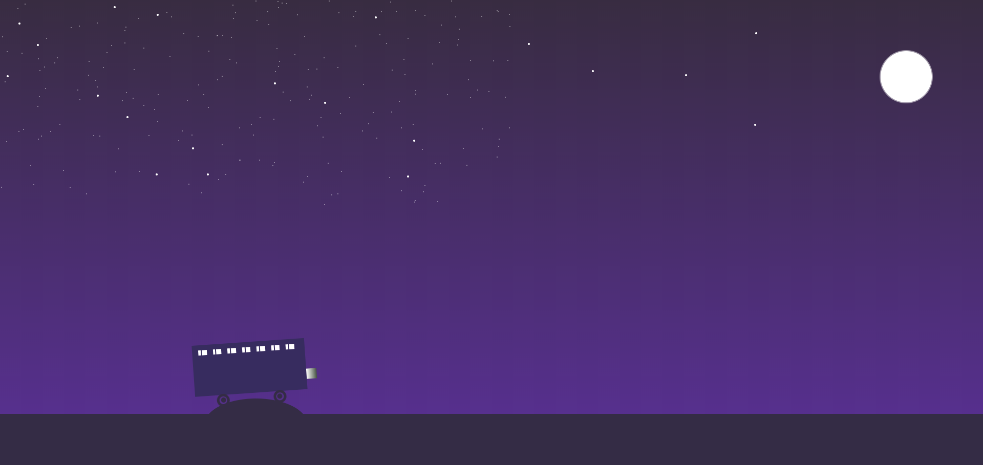 夜景巴士行驶动画场景特效