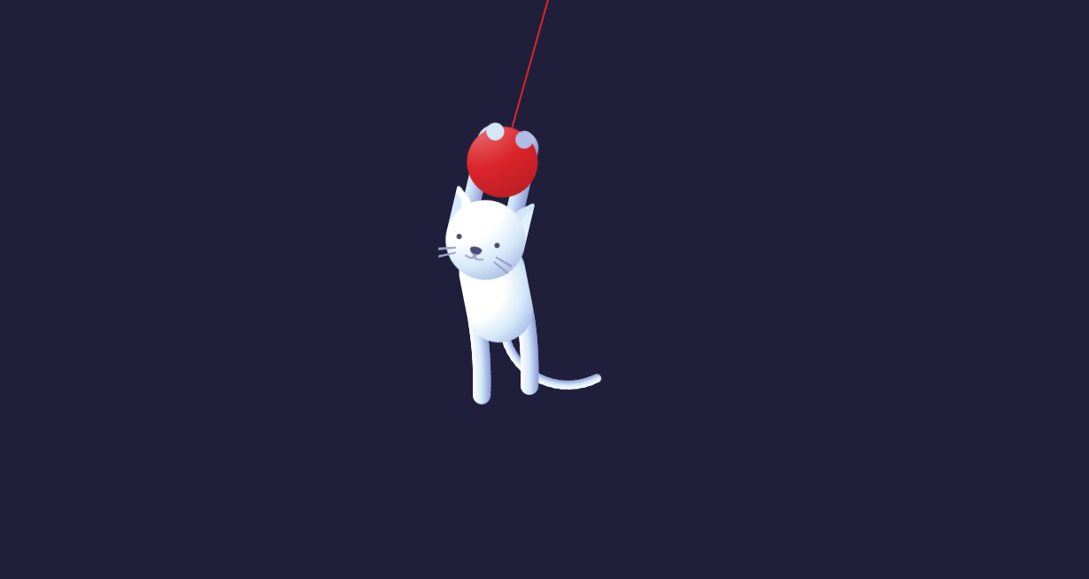 吊挂着的猫咪ui动画特效