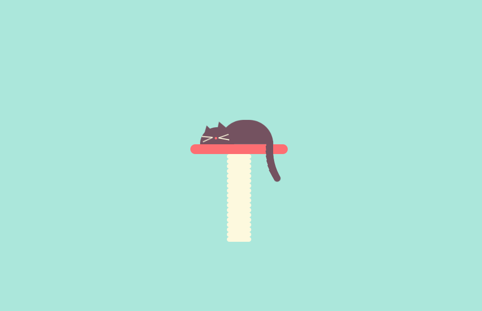 css3绘制小猫睡觉甩尾巴