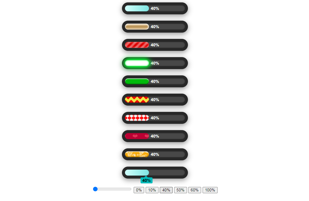 CSS3动感炫酷的动画进度条插件