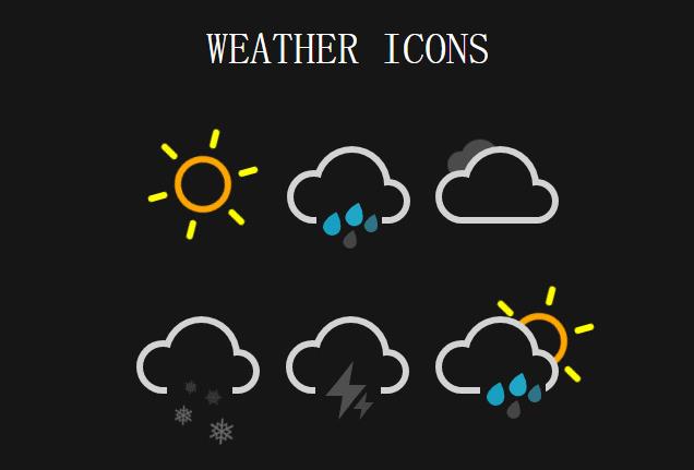 纯css3天气图标卡通动画特效