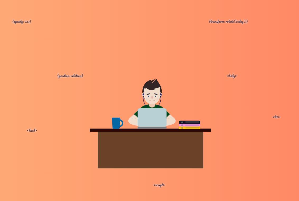 css3程序员写代码飘落动画特效