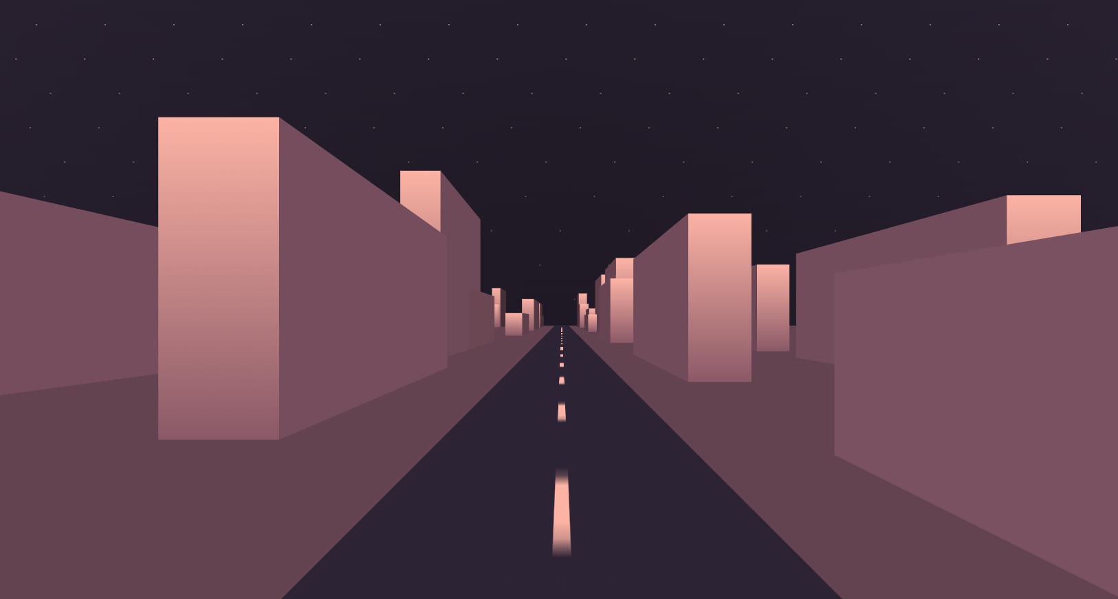 纯css3城市道路穿梭动画特效