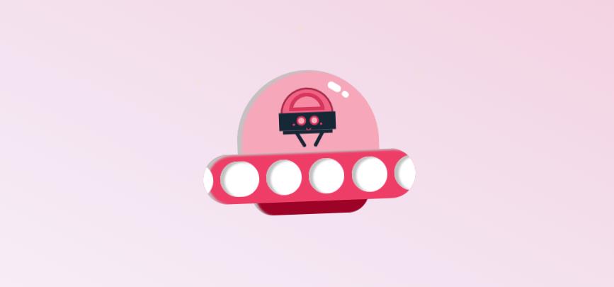 CSS3卡通UFO飞船动画特效