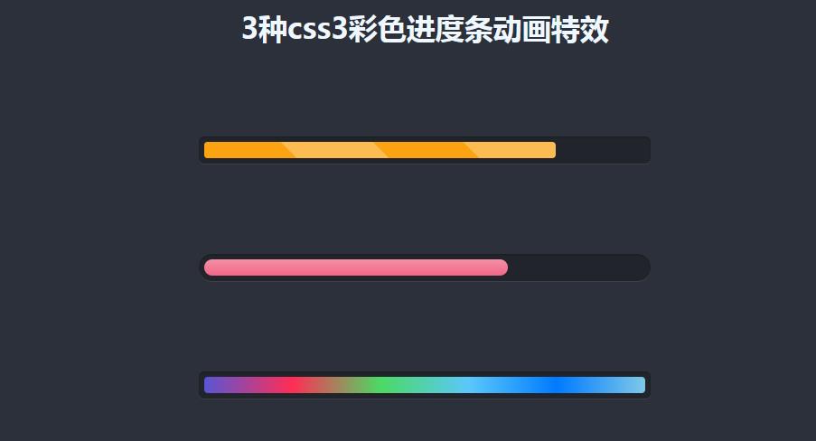 css3彩色loading加载进度条动画特效
