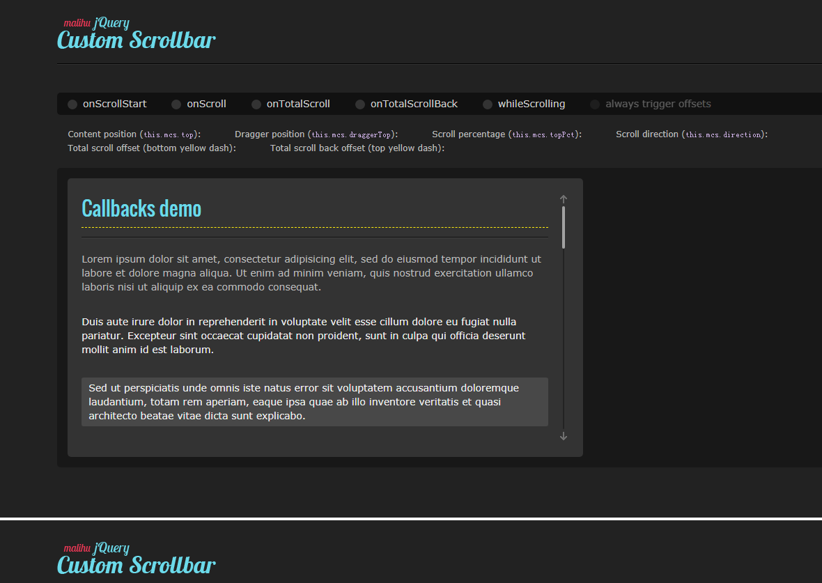 滚动条插件jquery.mCustomScrollbar