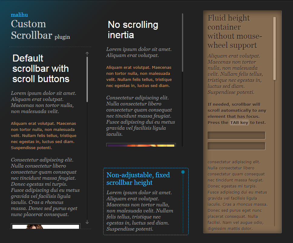 滚动条插件-jQuery custom content scroller