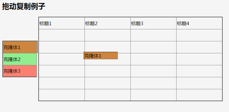 jquery拖动复制效果