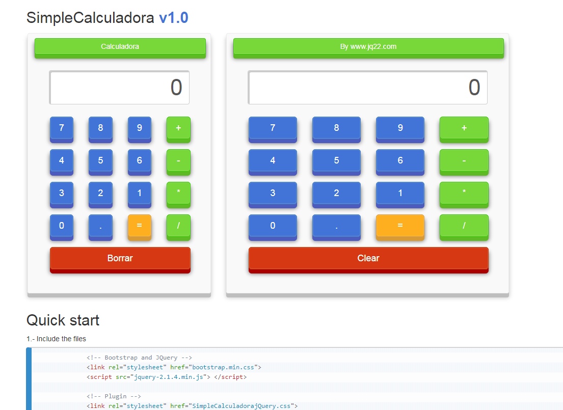 计算器插件jQuery SimpleCalculadora