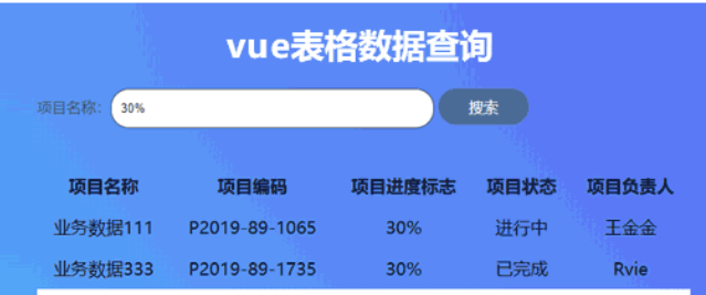 基于VUE表格查询信息