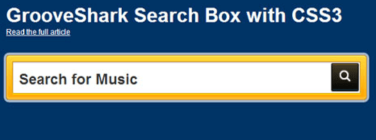 GROOVESHARK SEARCH WITH CSS3搜索框